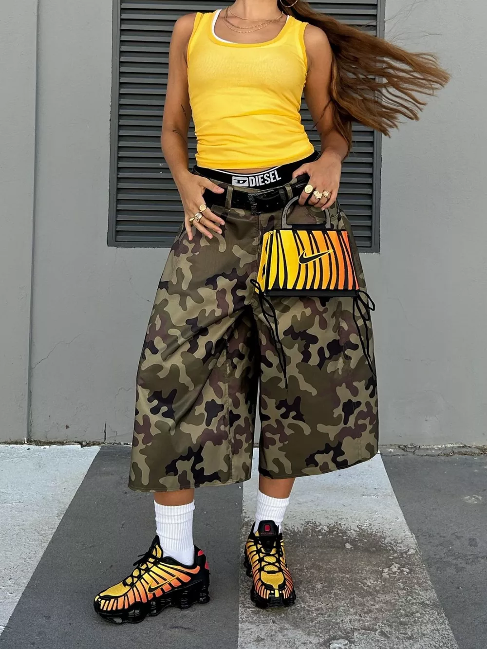 Camouflage Wide-Leg Cropped Pants, image 2