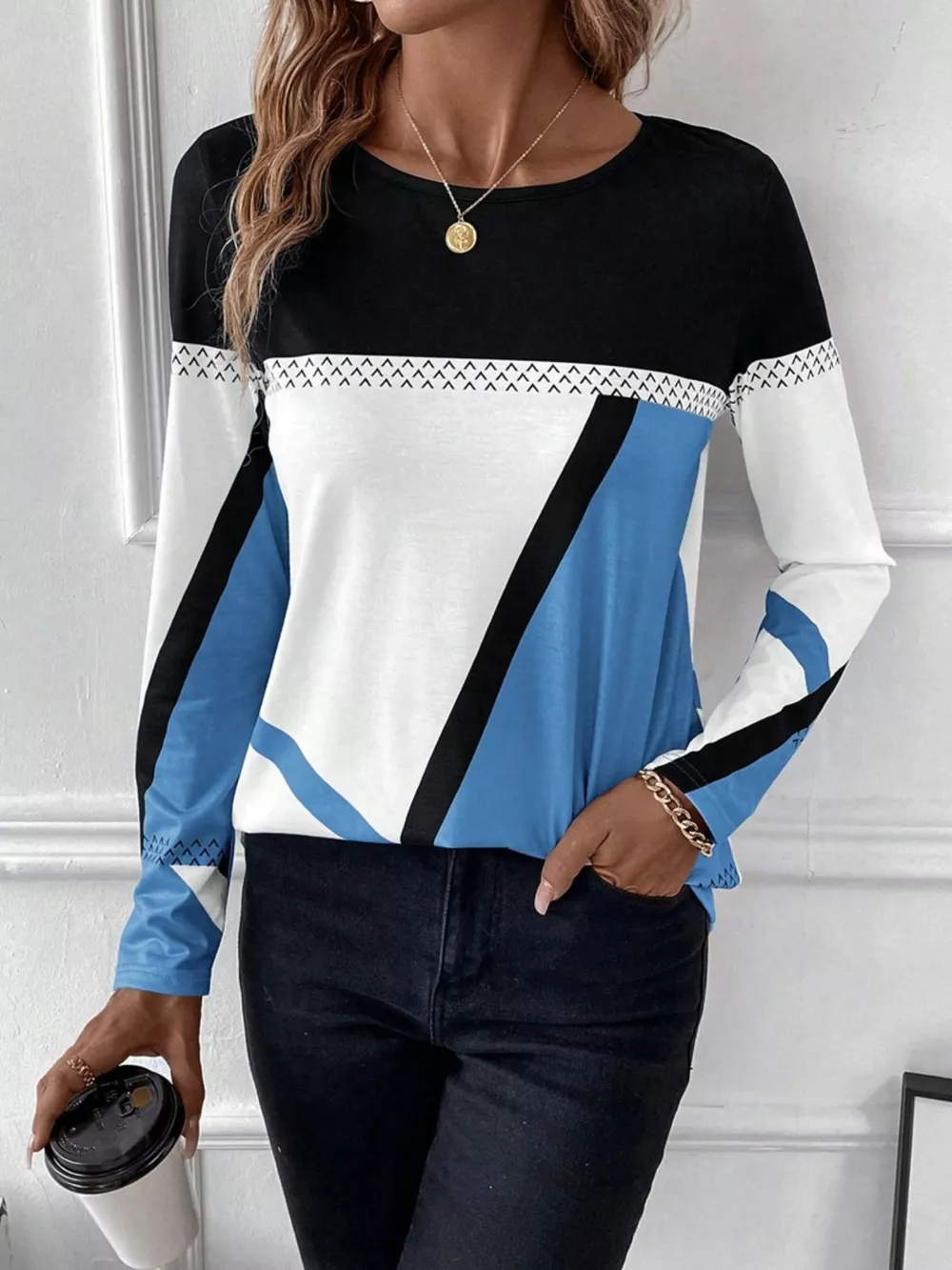 Color Block Long Sleeve T-Shirt, image 14