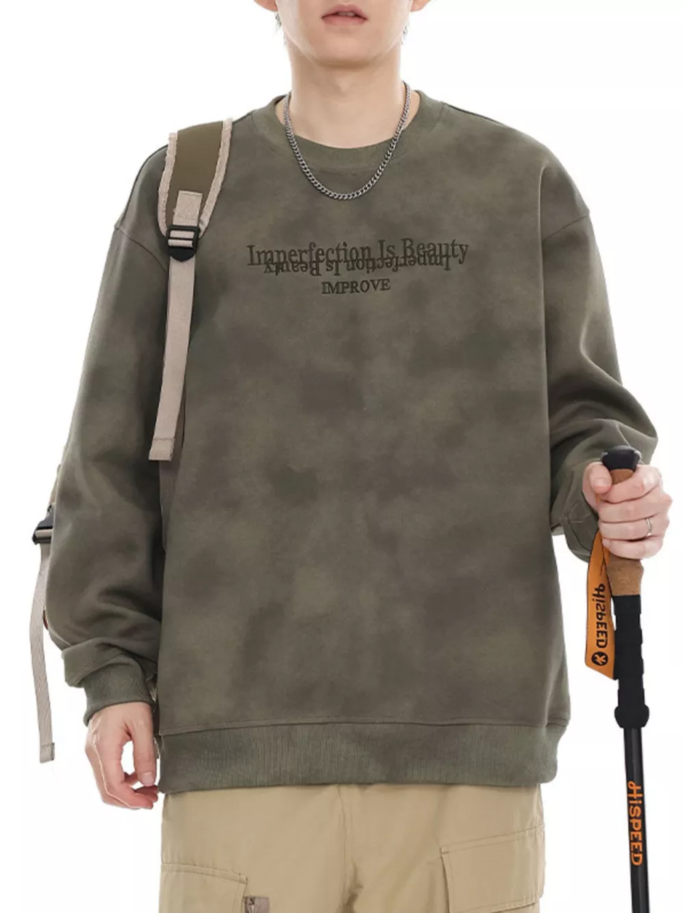 Men's Plus Size Letter Long Sleeve Casual Sweatshirt, image 6