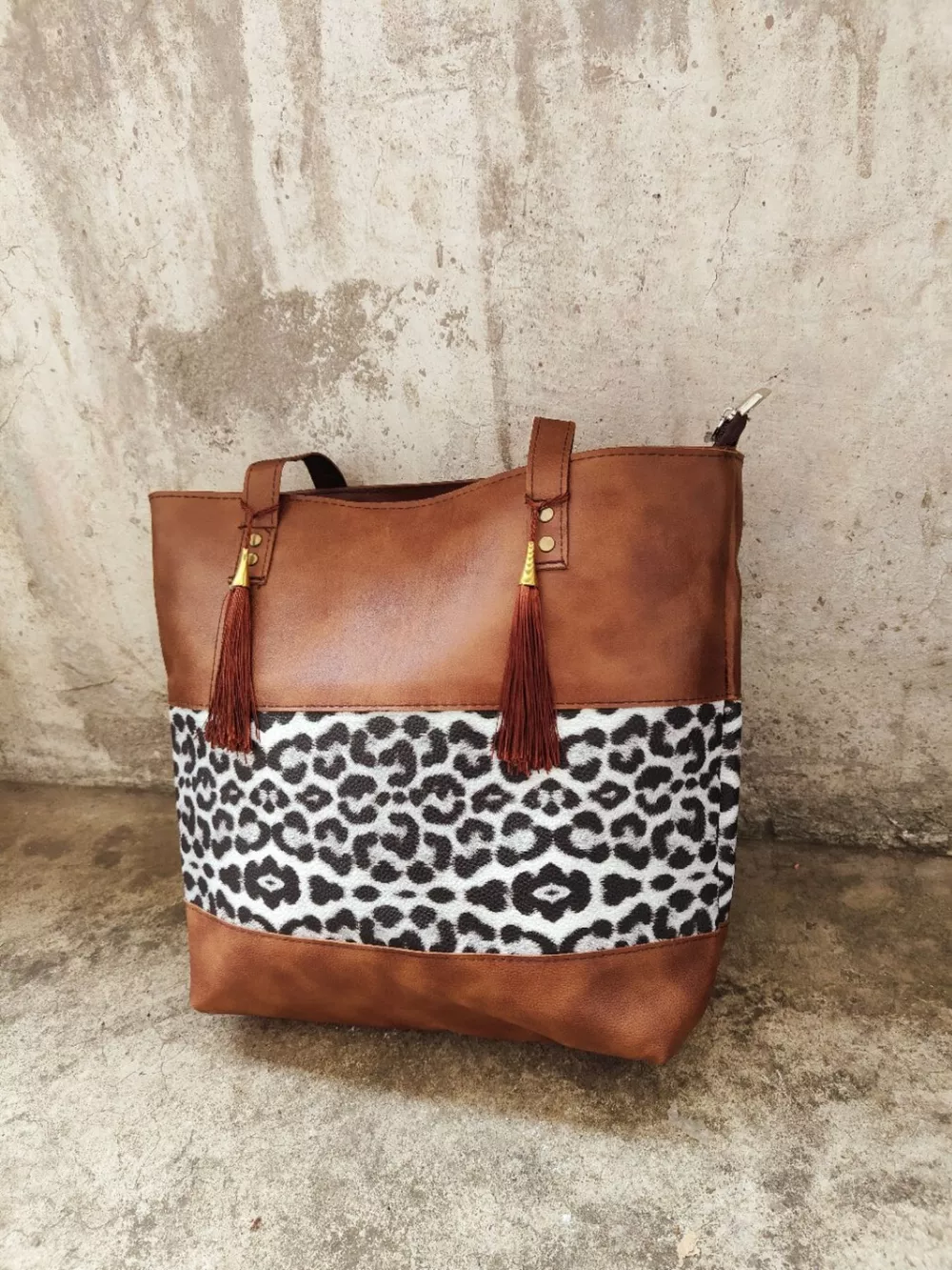 Tassel Leopard Tote Bag