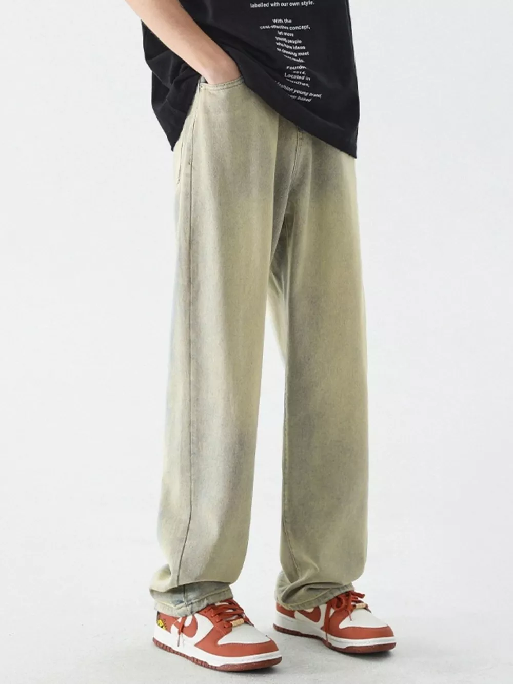 Men's Full Size Vintage Wash Wide Leg Jeans Plus Size, image 3