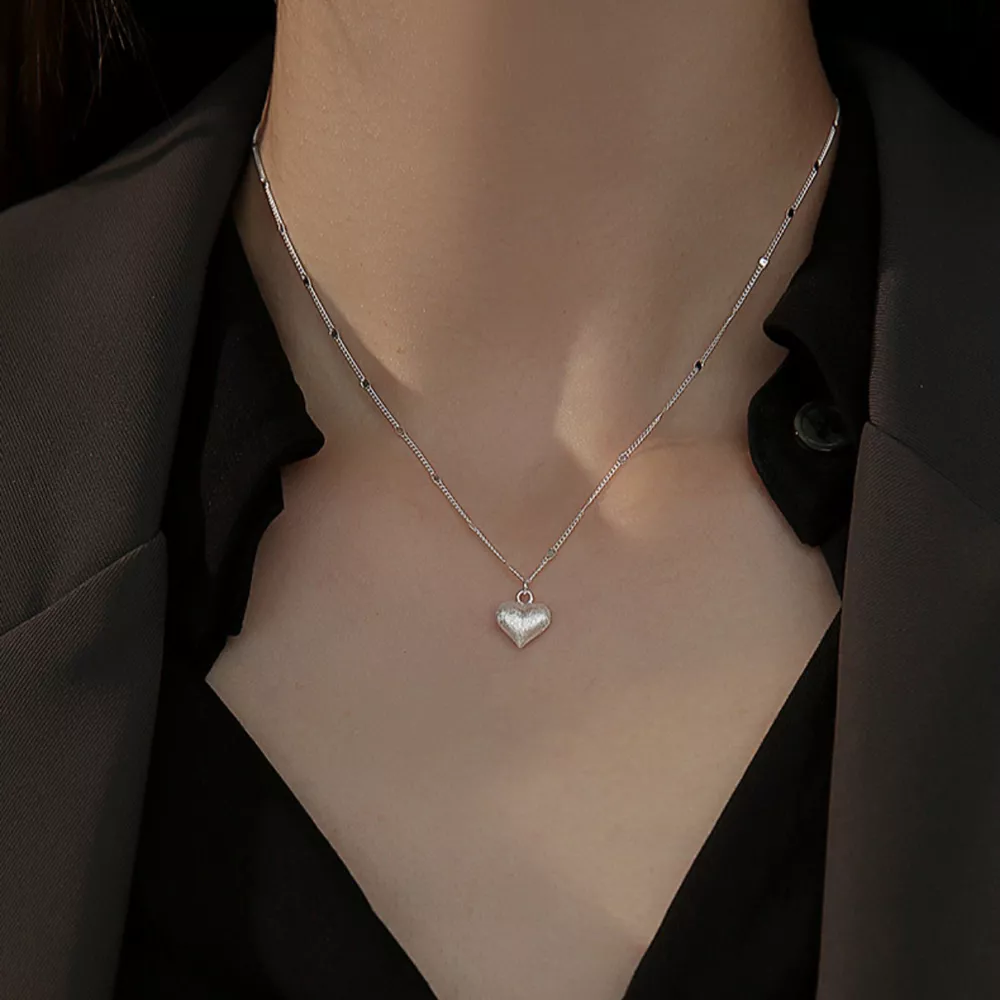 925 Sterling Silver Heart Necklace, image 6