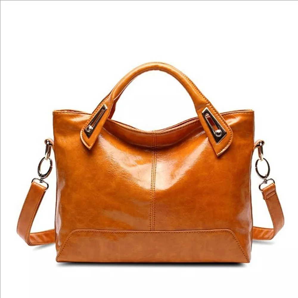Vintage Style PU Leather Tote Handbag with Adjustable Shoulder Strap, image 3