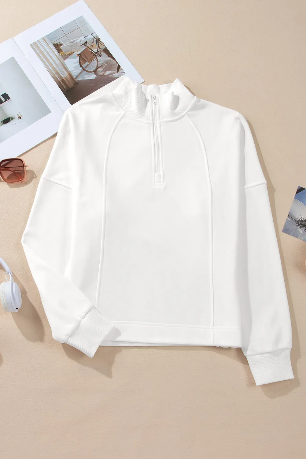 Half Zip Long Sleeve Sweatshirt, image 8