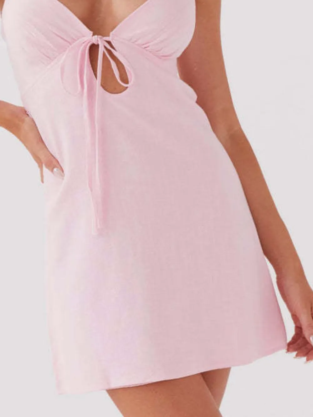 Tie-Front Mini Cami Dress, image 9