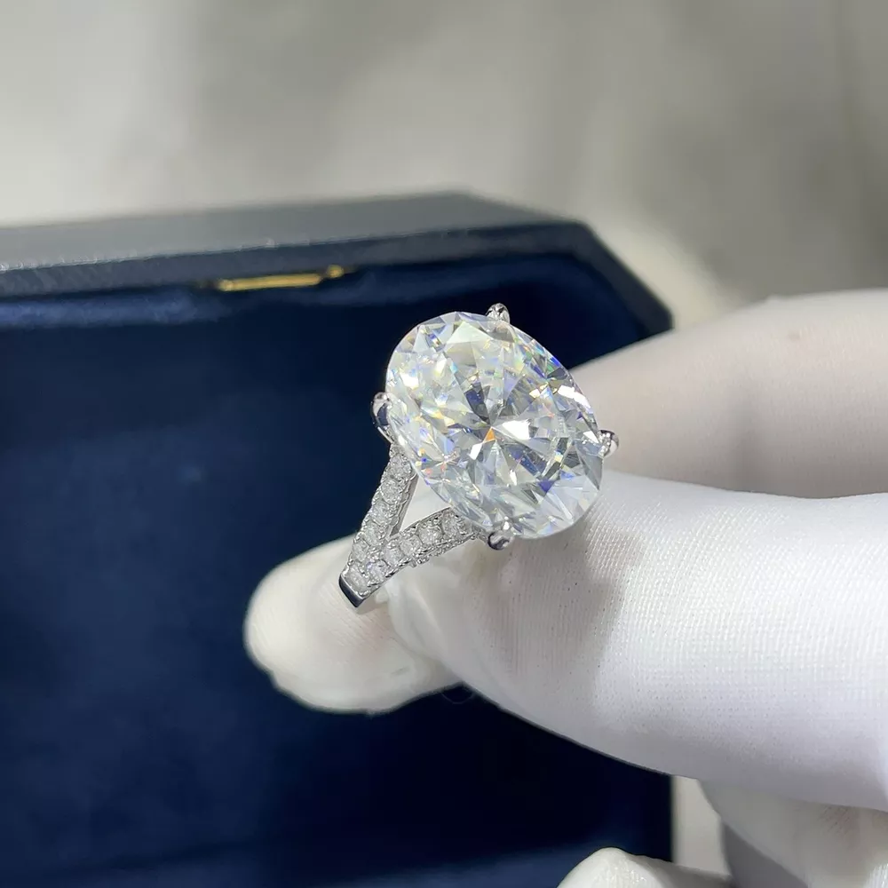 10 Moissanite 925 Sterling Silver Ring, image 5