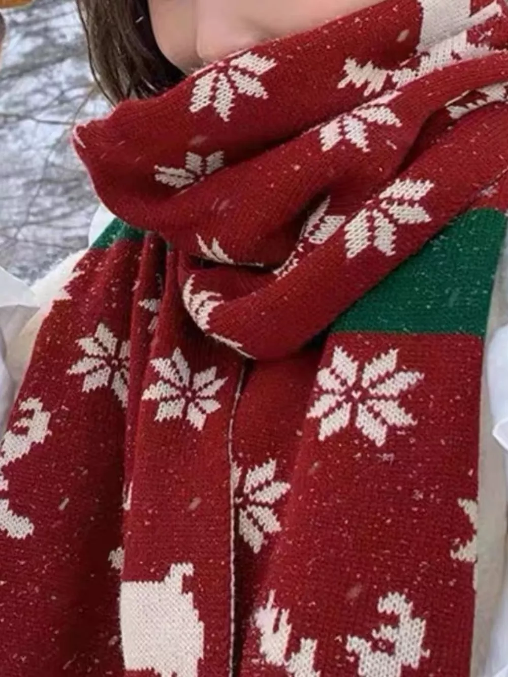 Christmas Reindeer Knitted Scarf, image 3