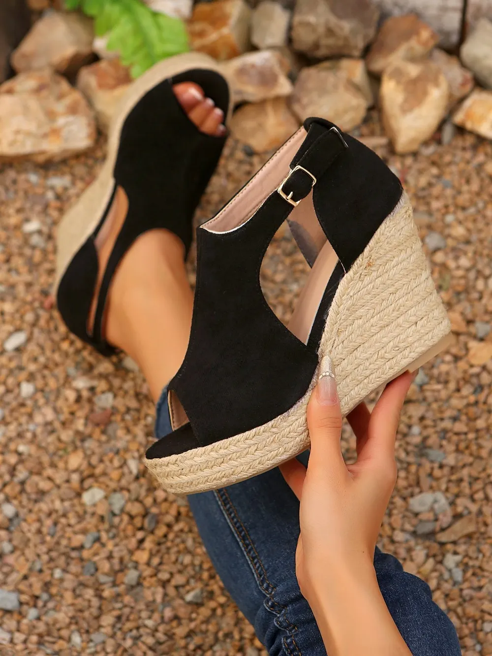 Espadrille Wedge Sandals with Ankle Strap, image 5