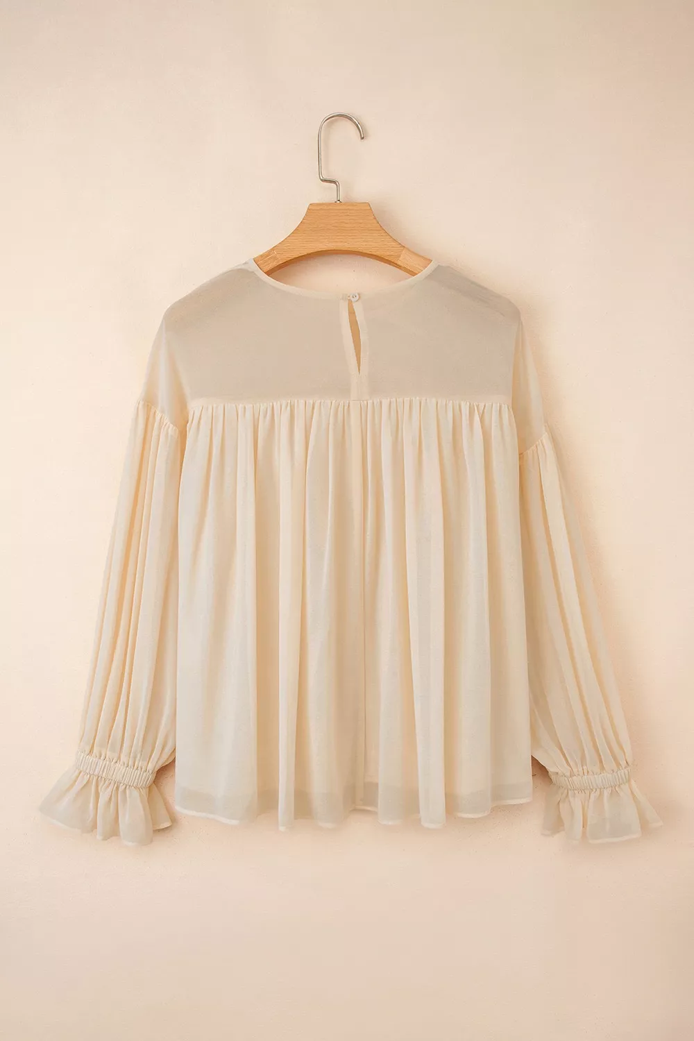 Round Neck Ruffle Sleeve Blouse, image 8