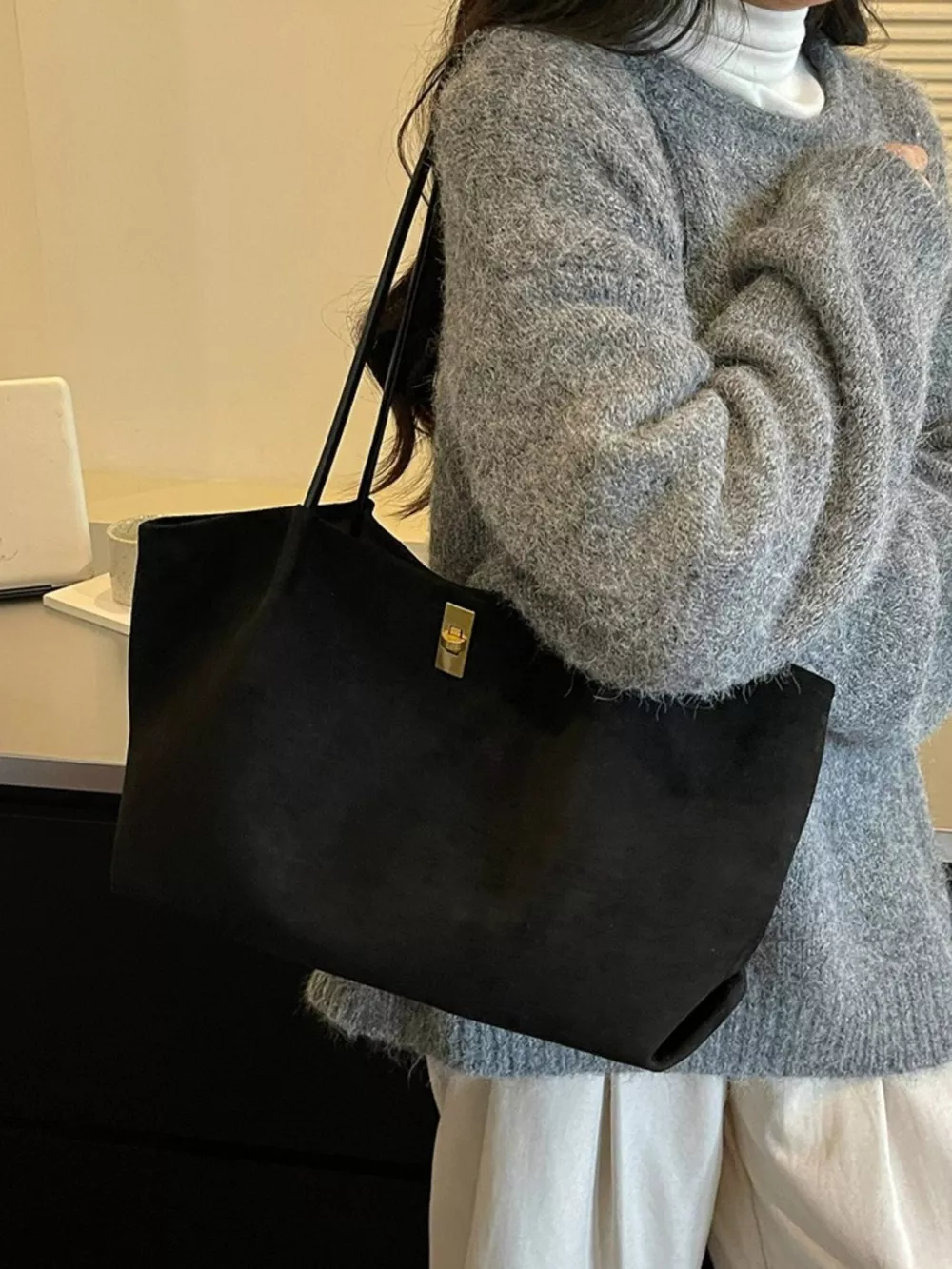 Turn-Lock Tote Bag