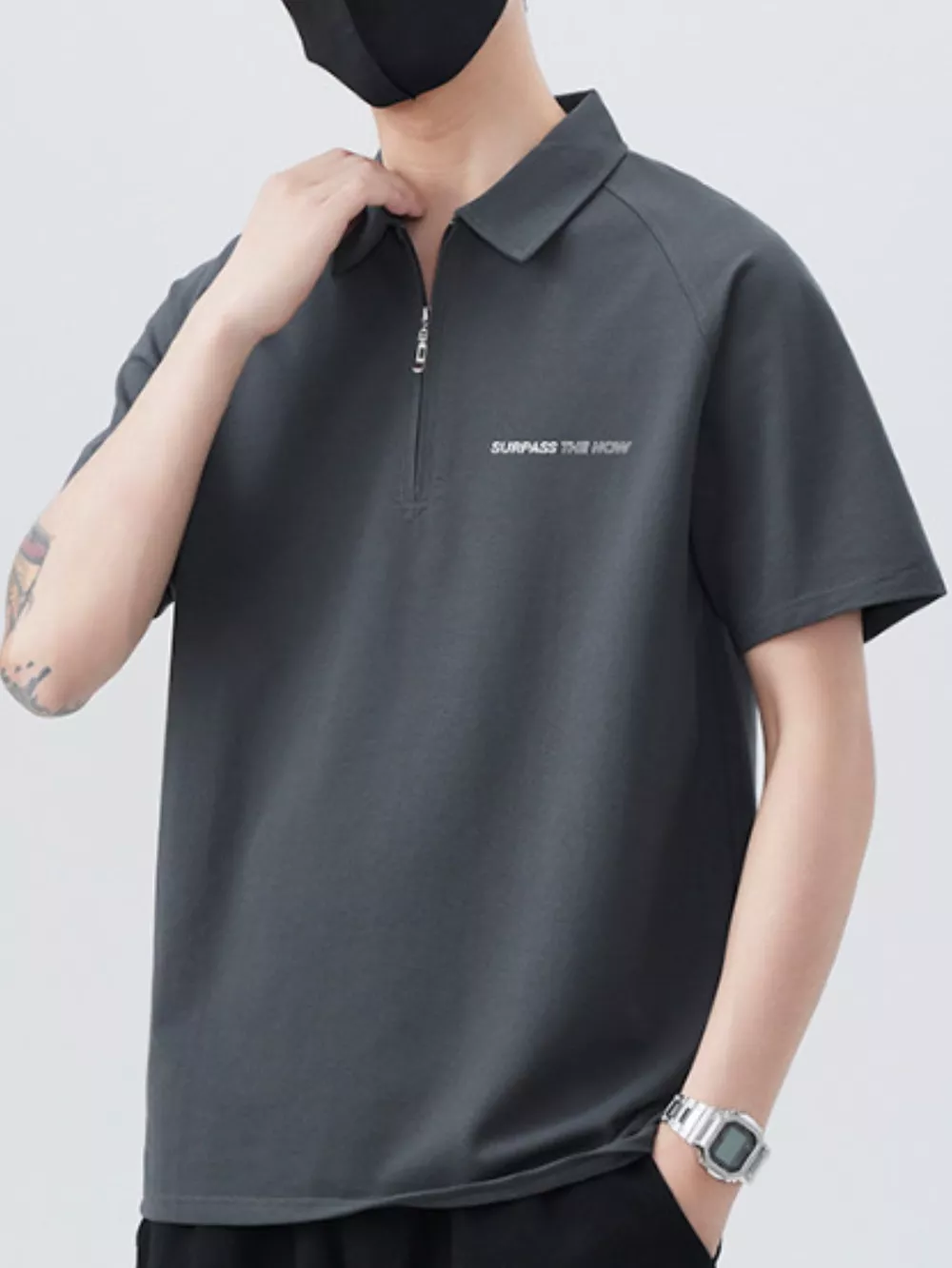 Men's Plus Size Collared Neck Short Sleeve Polo, image 3