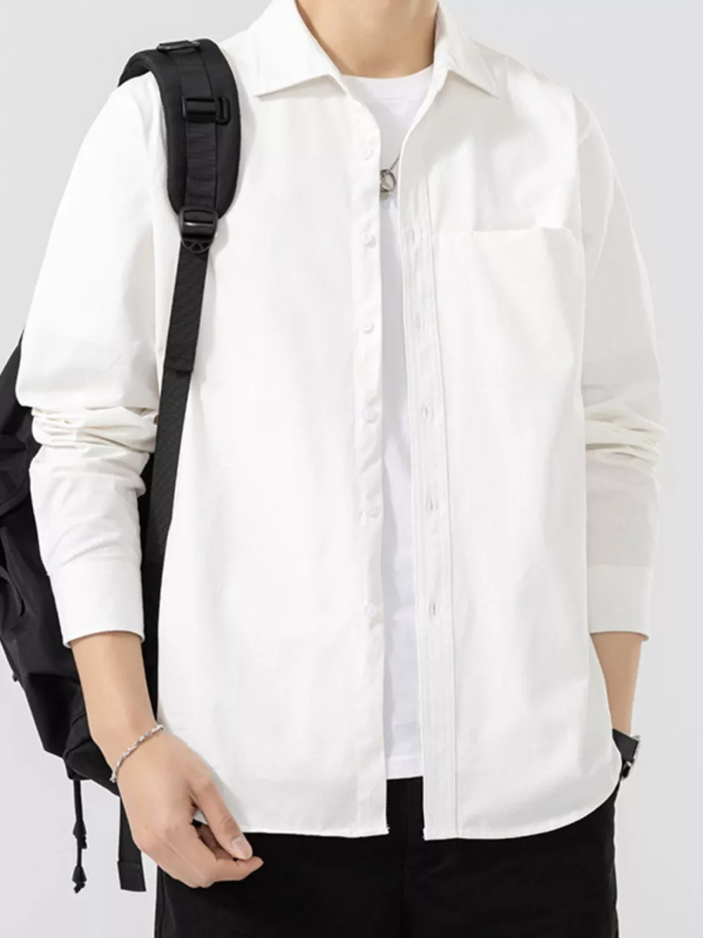 Men's Plus Size Button Up Long Sleeve Shirt, image 10