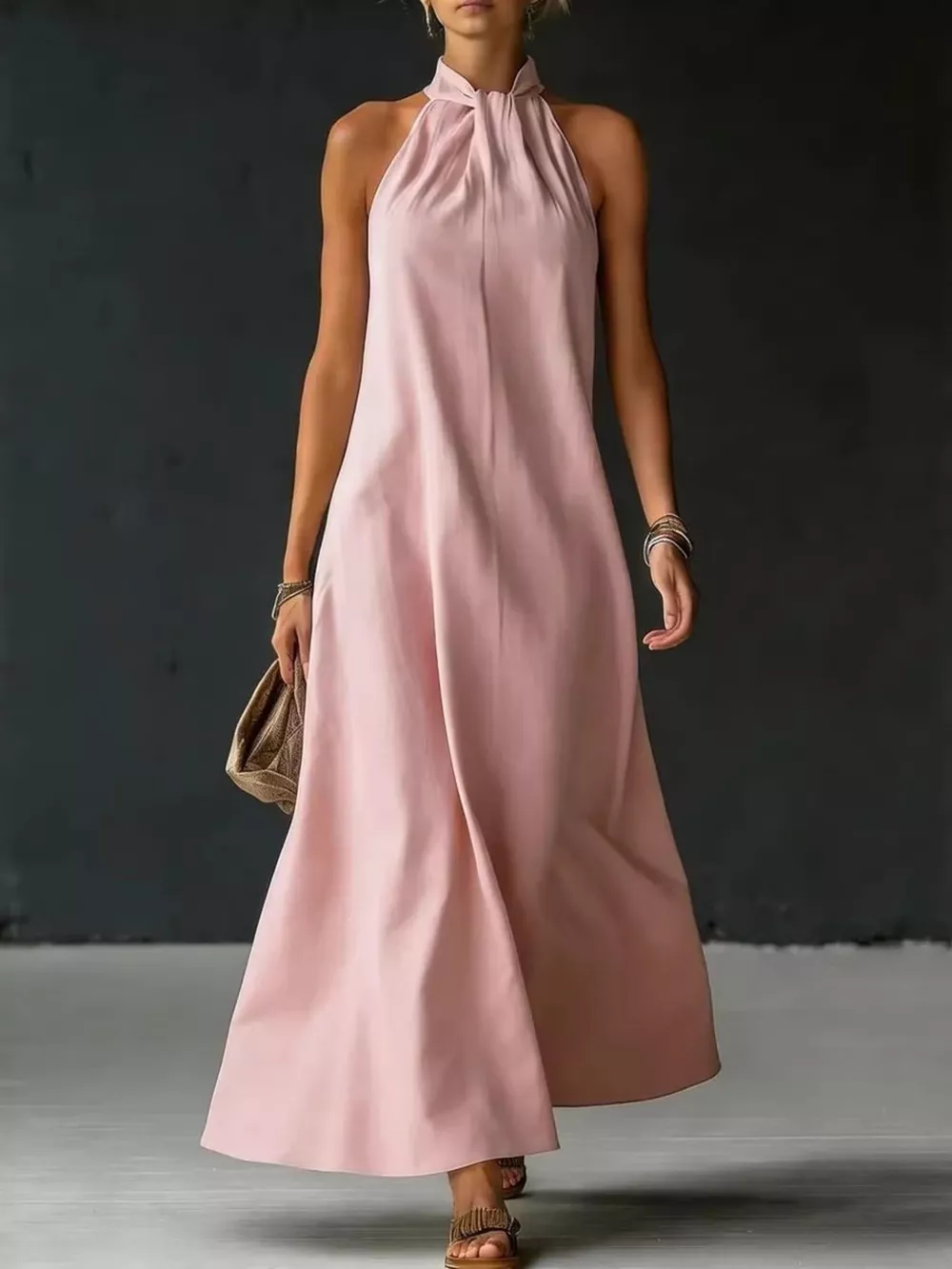 Full Size Halter Neck Maxi Dress Plus Size, image 5