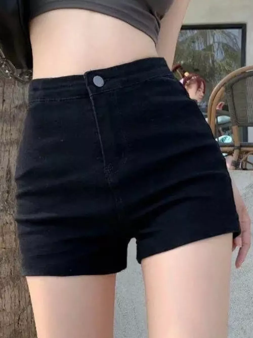 High-Waisted Denim Shorts, image 6