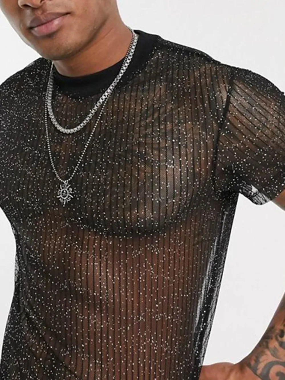 Men's Full Size Mock Neck Short Sleeve Top Plus Size, image 2
