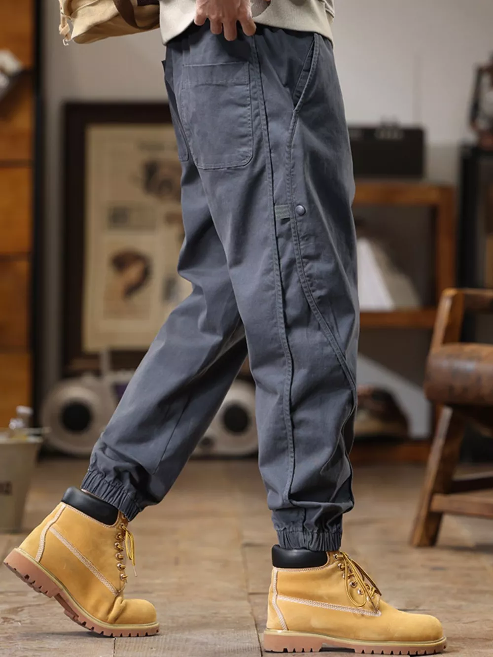 Men's Full Size Drawstring Jogger Pants with Elastic Cuffs Plus Size, image 5
