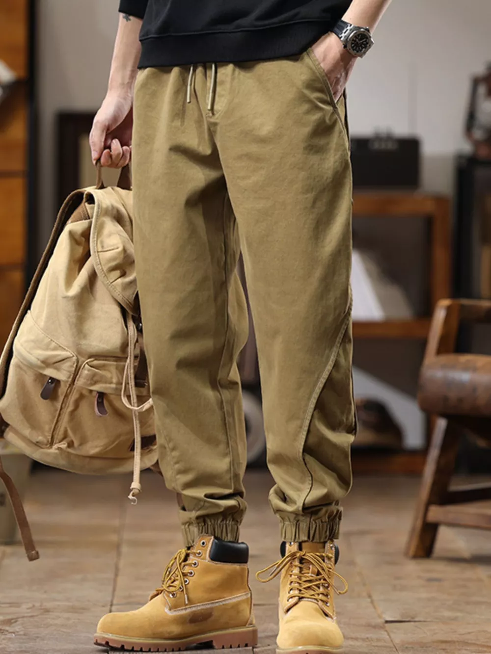 Men's Full Size Drawstring Jogger Pants with Elastic Cuffs Plus Size, image 6