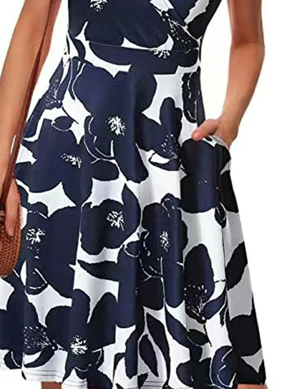 Printed Surplice Sleeveless Dress, image 10