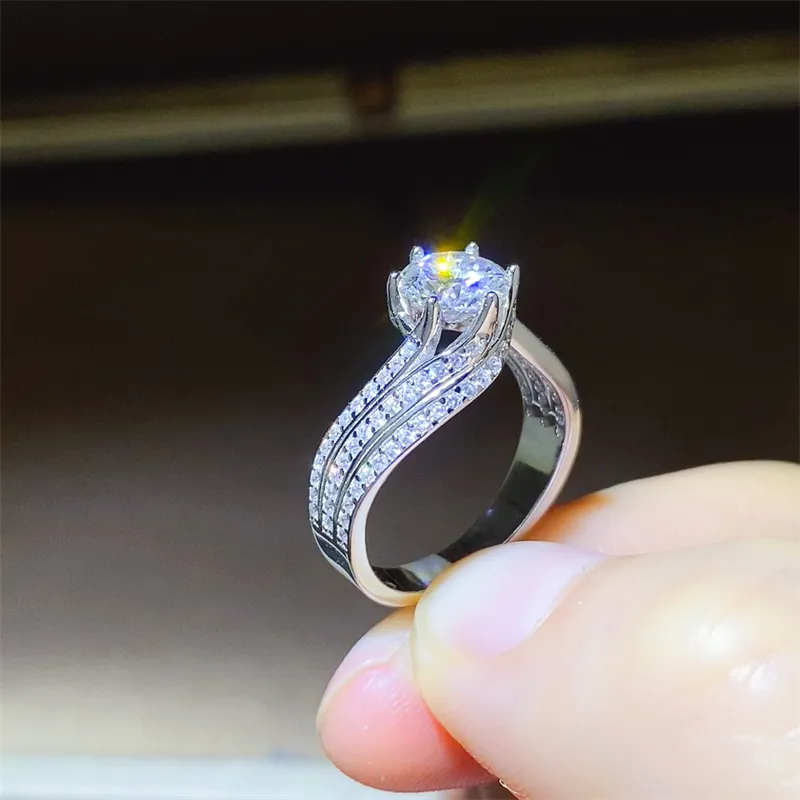 1 Carat Moissanite 925 Sterling Silver Ring, image 3
