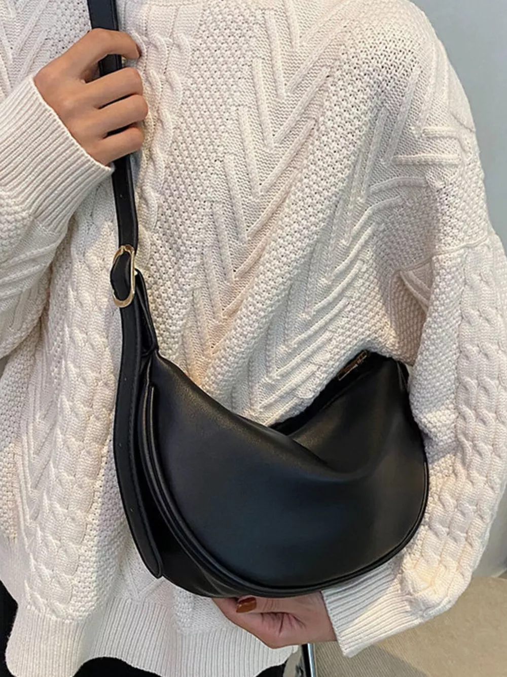 Minimalist Crescent Crossbody Bag, image 8