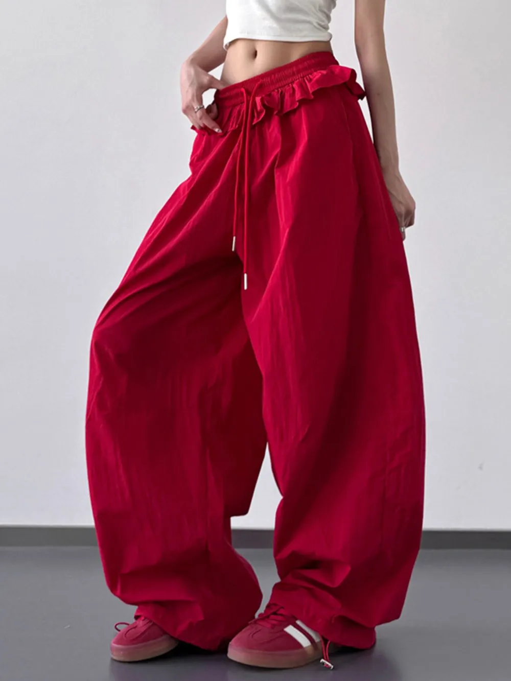 Drawstring Wide Leg Pants, image 10