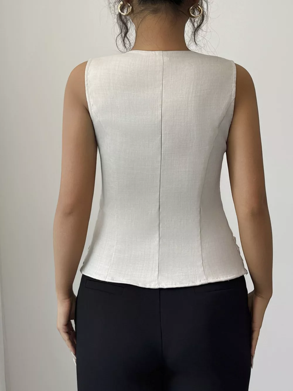 Square Neck Button-Front Tank, image 5
