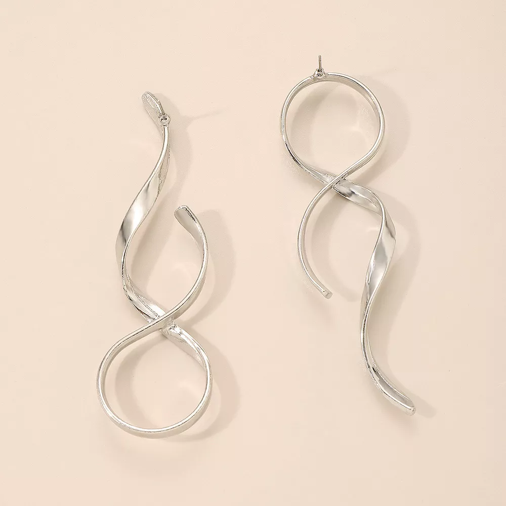 Alloy Spiral Drop Earrings, image 3