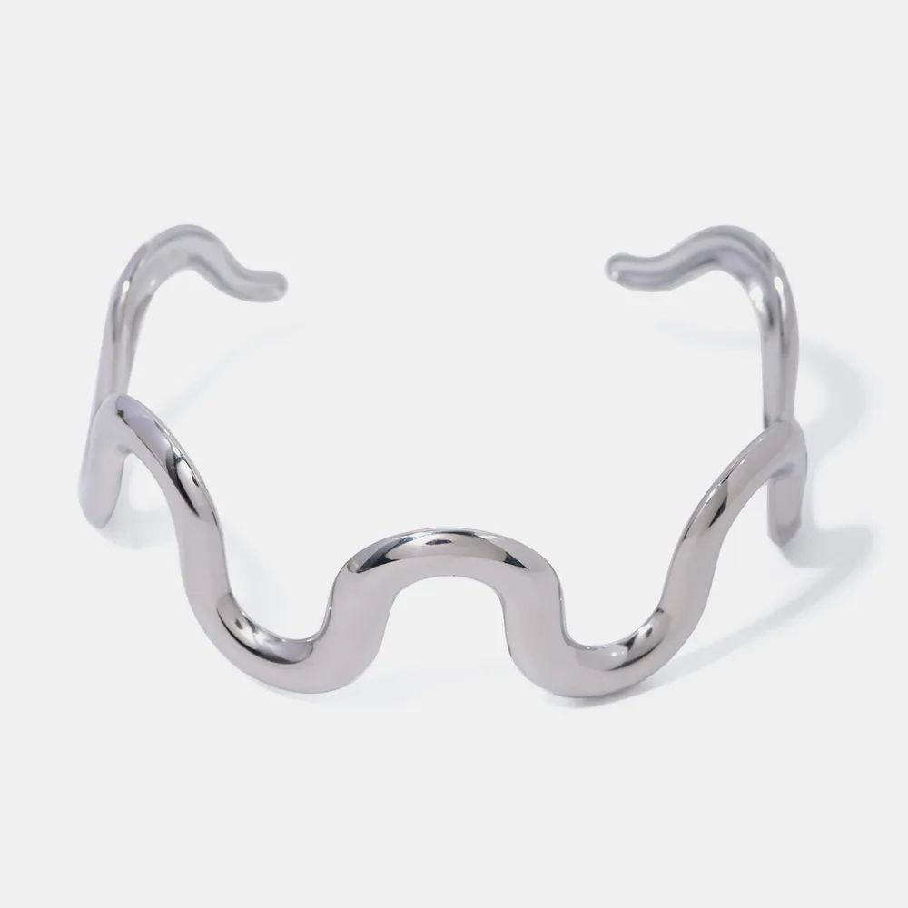 Stainless Steel Wave Shape Bracelet, image 5