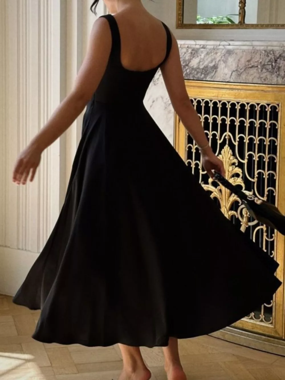 Square Neck Wide Strap A-Line Dress, image 7