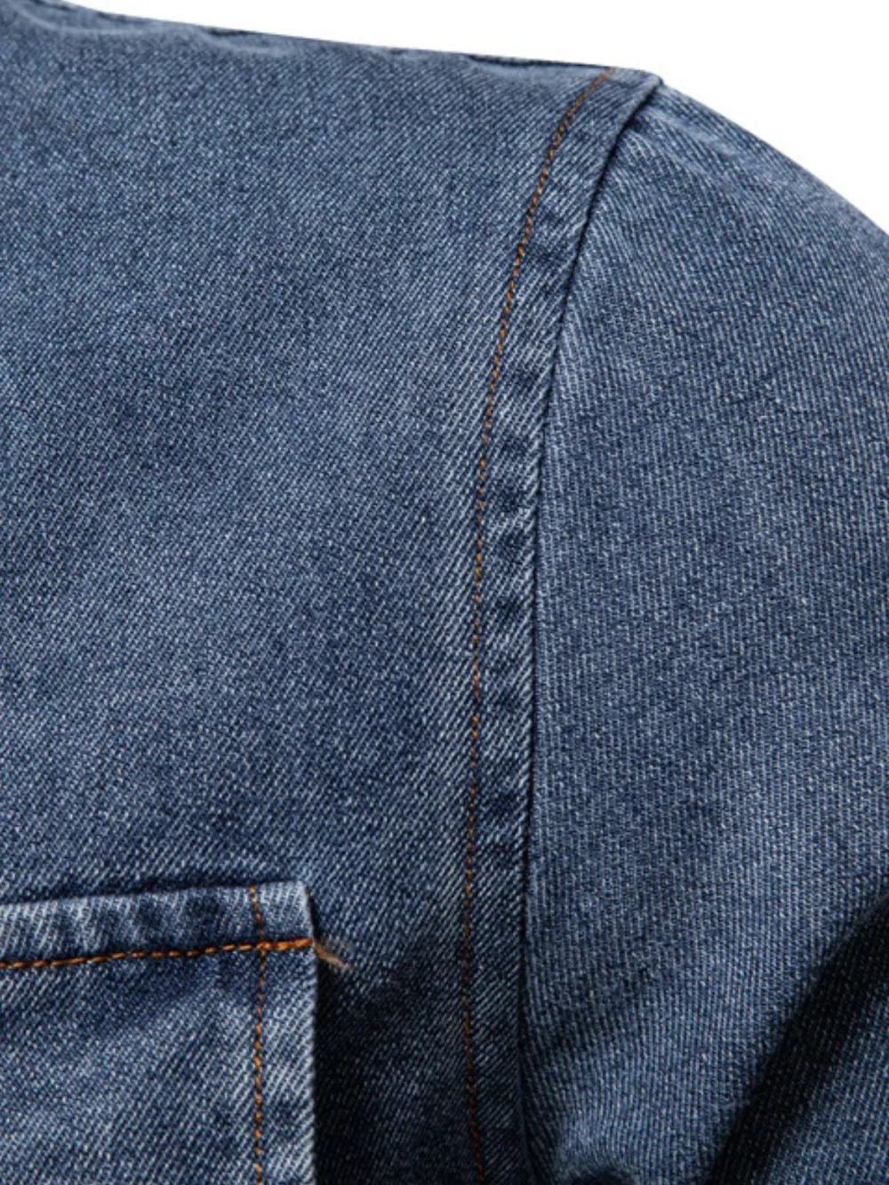 Men's Snap Down Long Sleeve Denim Shirt, image 5