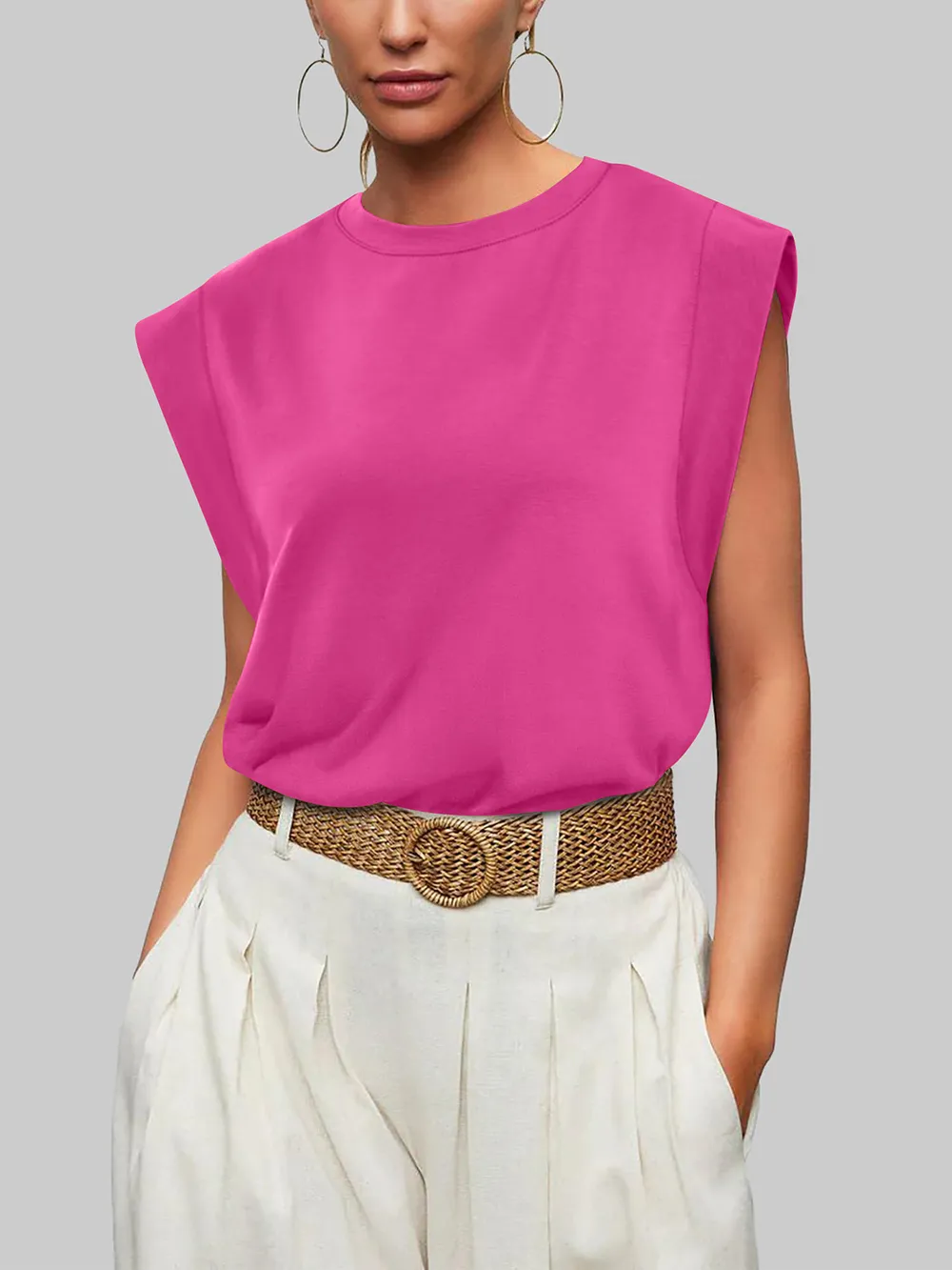 Round Neck Cap Sleeve T-Shirt, image 8
