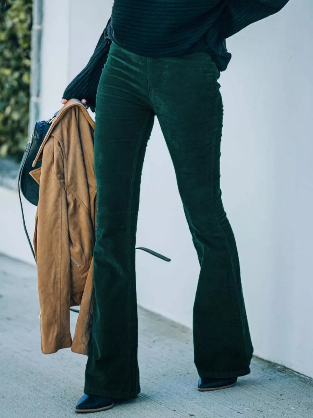 Full Size Corduroy Flare Pants Plus Size, image 16