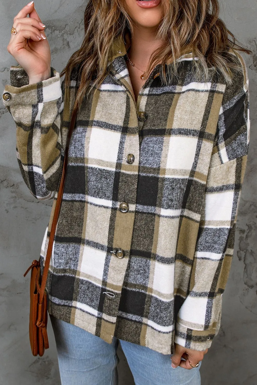 Plaid Button Up Hooded Shacket, image 6