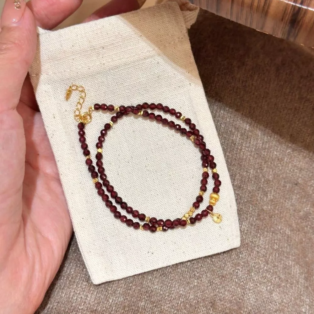 Double Layered Beaded Bracelet with Gold Accents, image 4