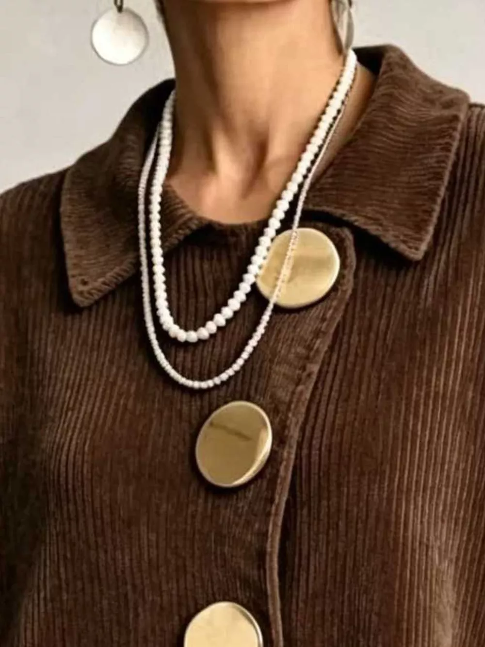 Full Size Ribbed Knit Gold Buttons Cardigan Plus Size, image 35