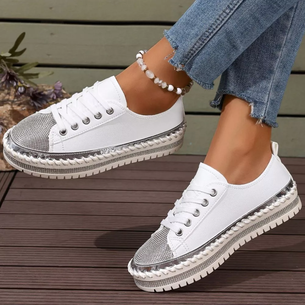Round Toe Platform Sneakers, image 4