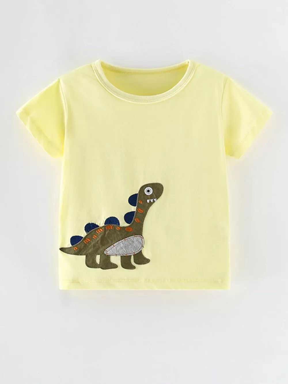 Children's Cute Dinosaur Applique Short Sleeve T-Shirt