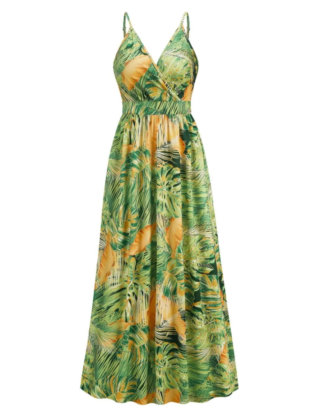 Printed Surplice Spaghetti Strap Dress, image 13