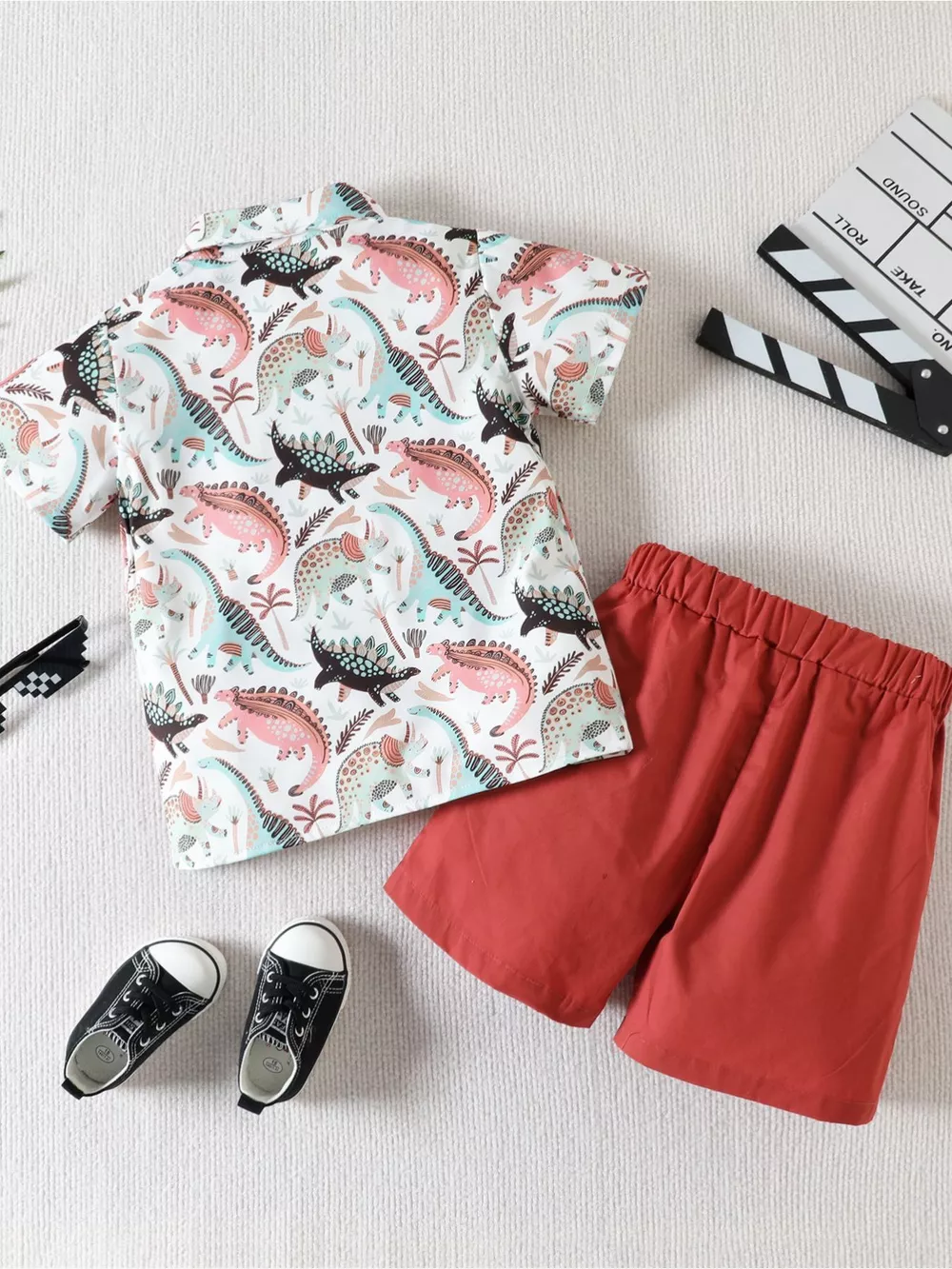 Children's Printed Shirt & Shorts Casual Set, image 7