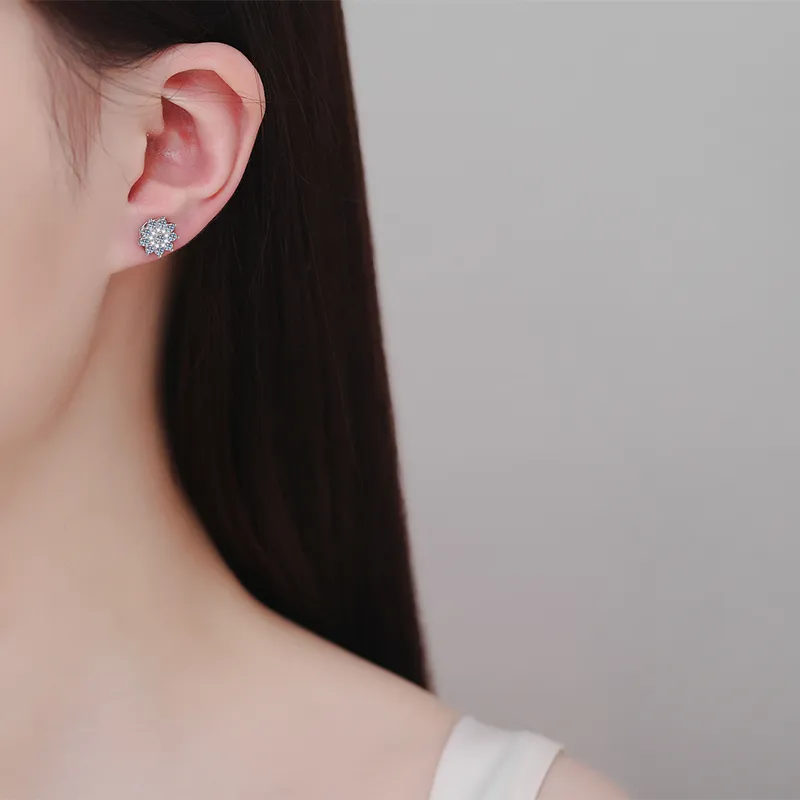 925 Sterling Silver Moissanite Zircon Stud Earrings, image 4