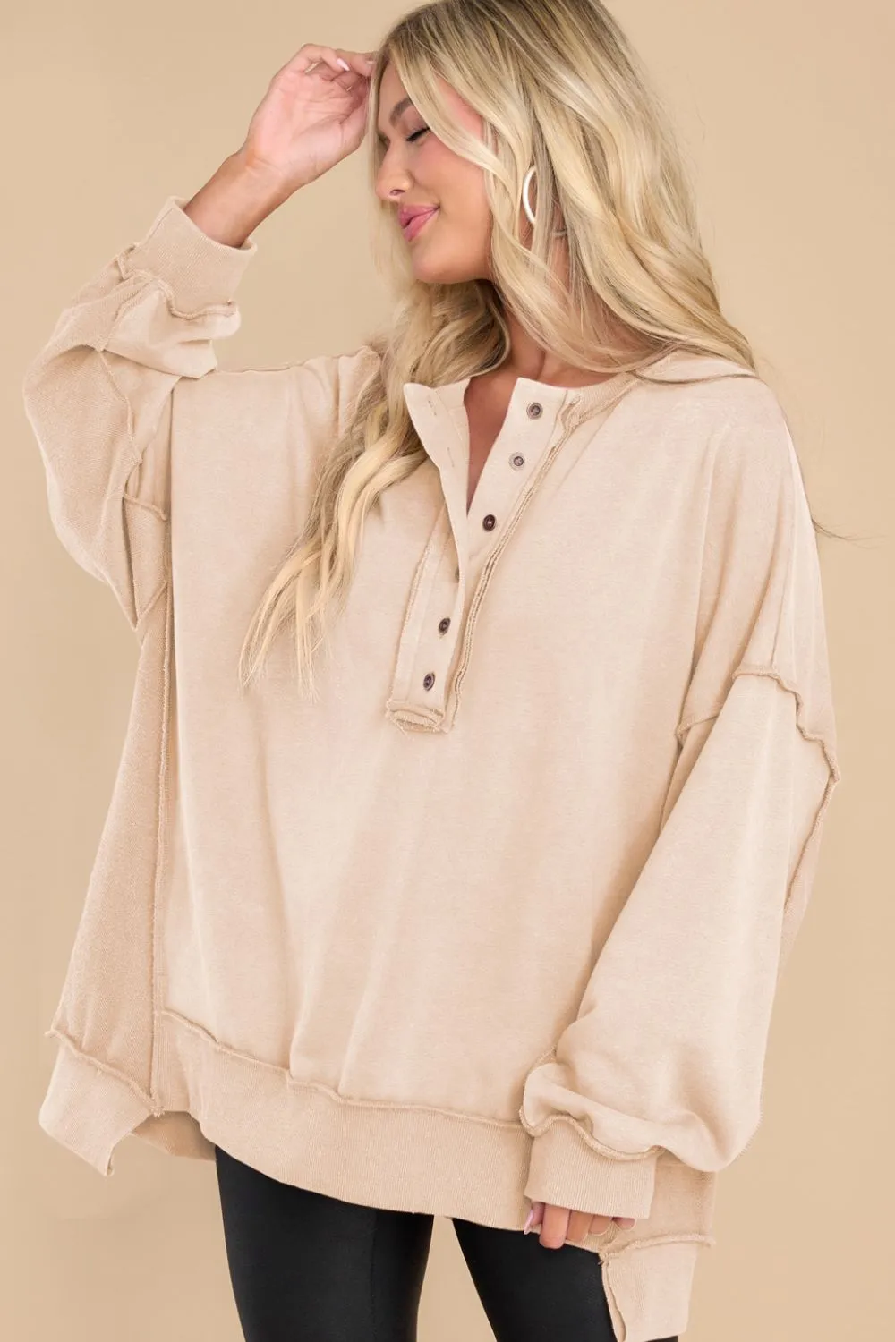 Exposed Seam Long Sleeve Sweatshirt, image 6