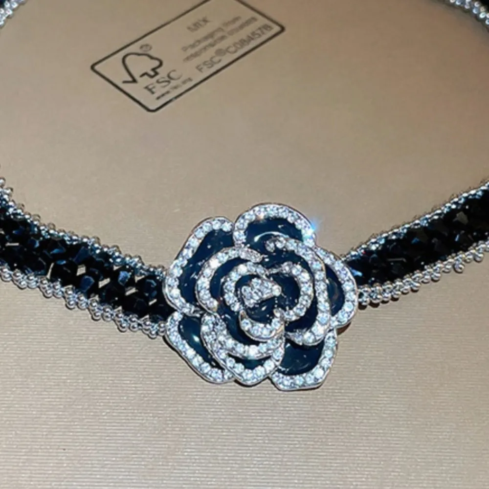 Alloy Crystal Rose Necklace, image 2