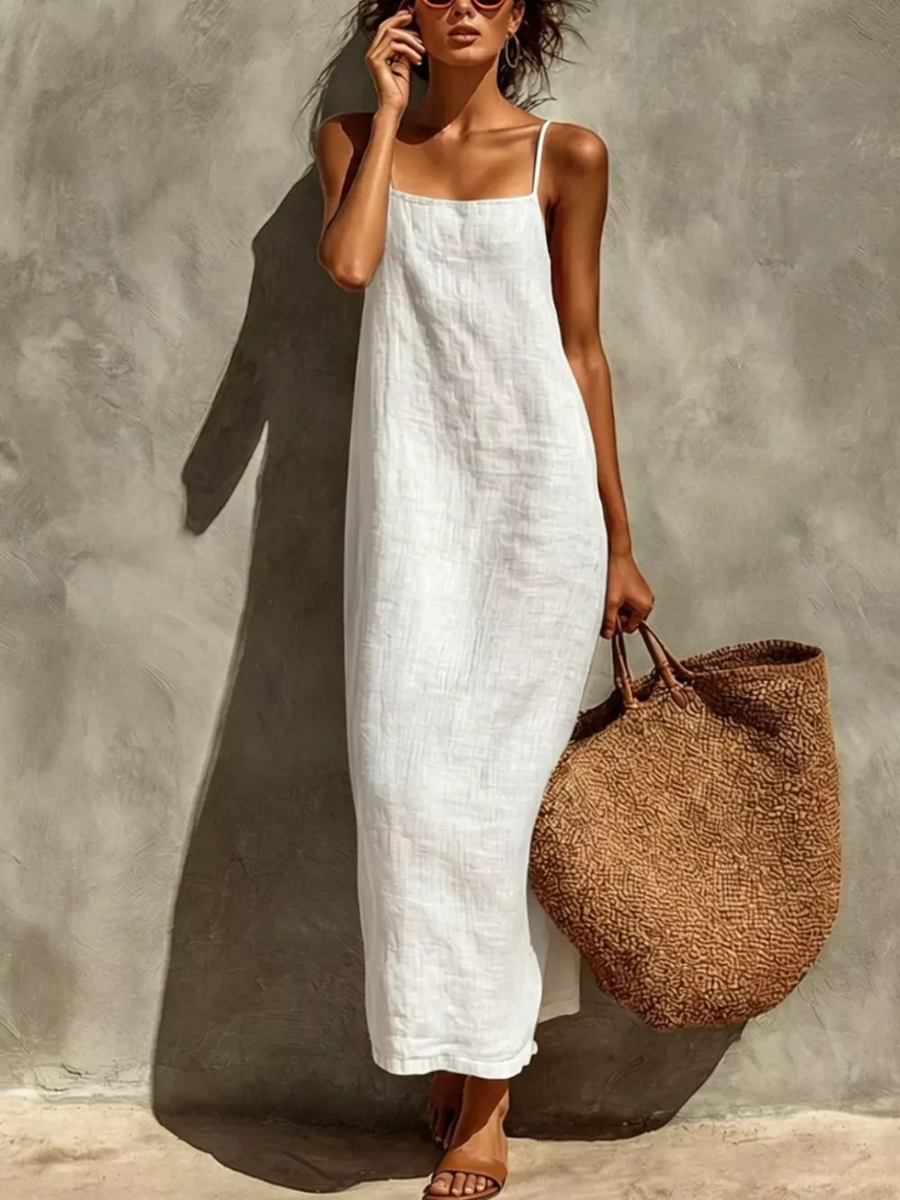Sleeveless Linen Casual Maxi Dress, image 2