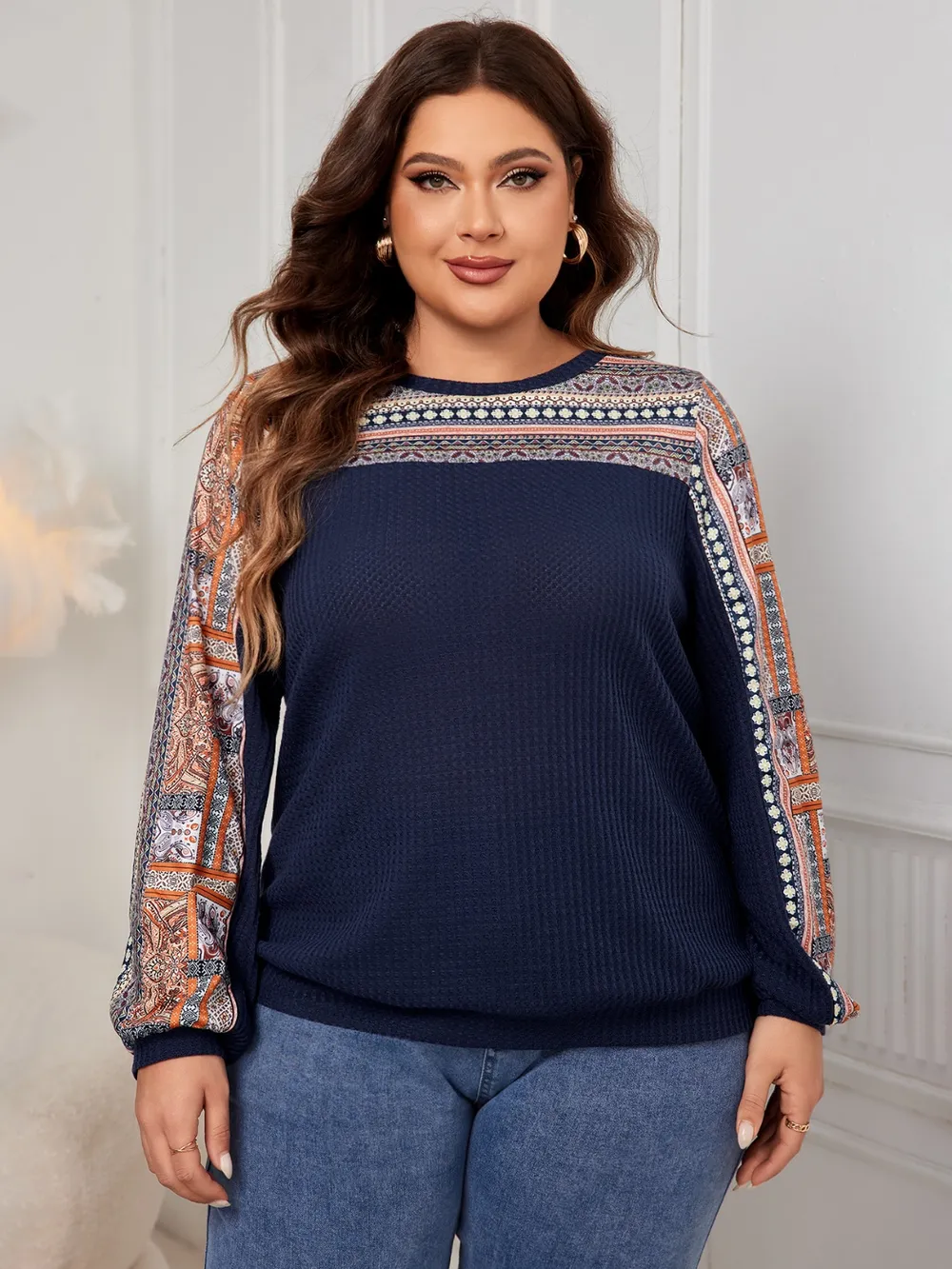 Plus Size Printed Long Sleeve Sweatshirt, image 9