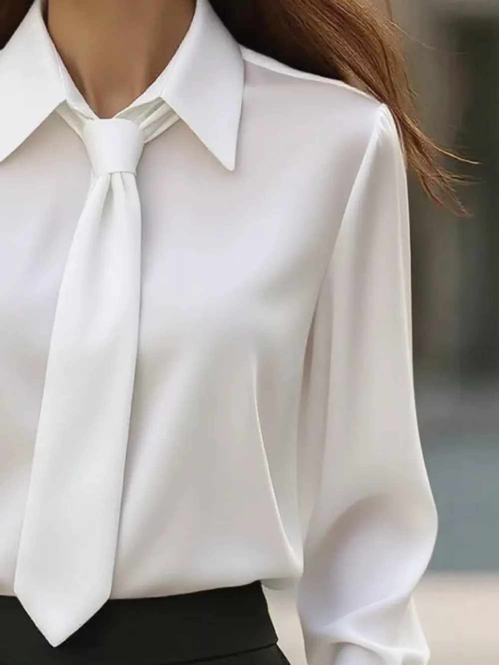 Collared Neck Long Sleeve Blouse, image 4