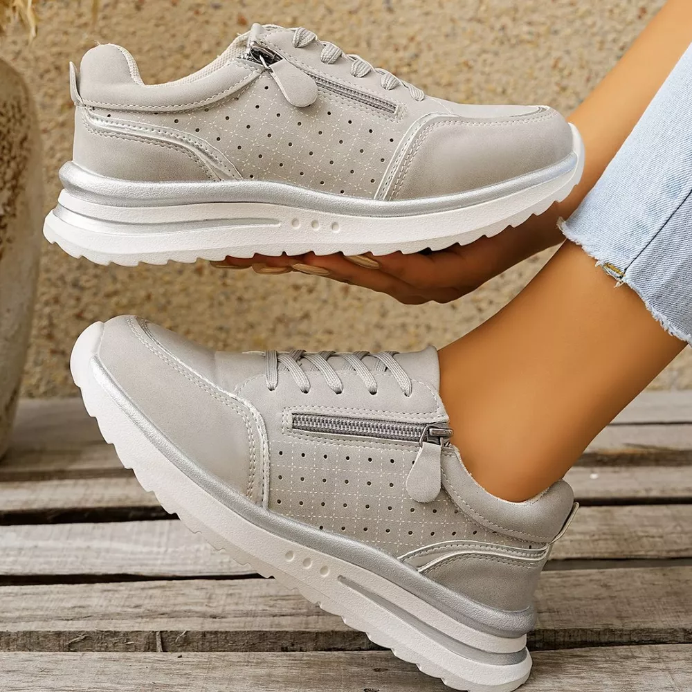 Round Toe Lace Up Sneakers, image 6