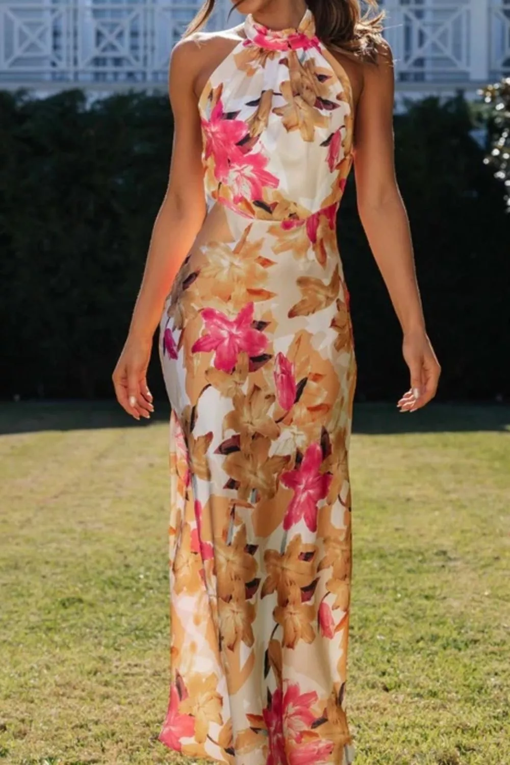 Floral Print Halter Neck Maxi Dress, image 13