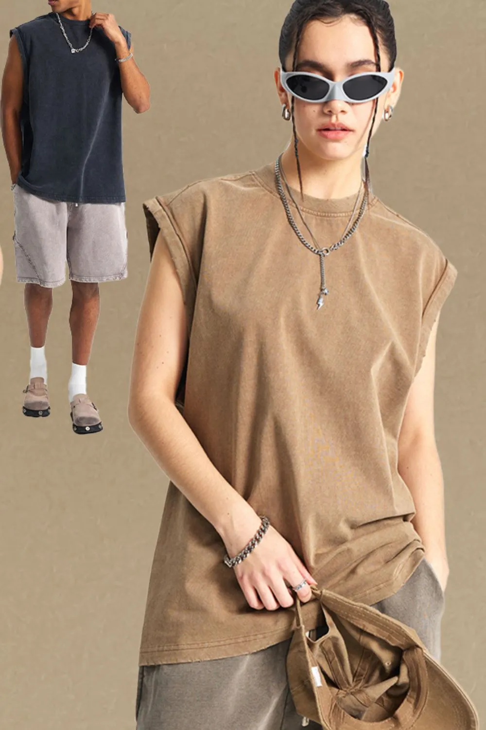 Men's Solid Color Round Neck Tank, image 4