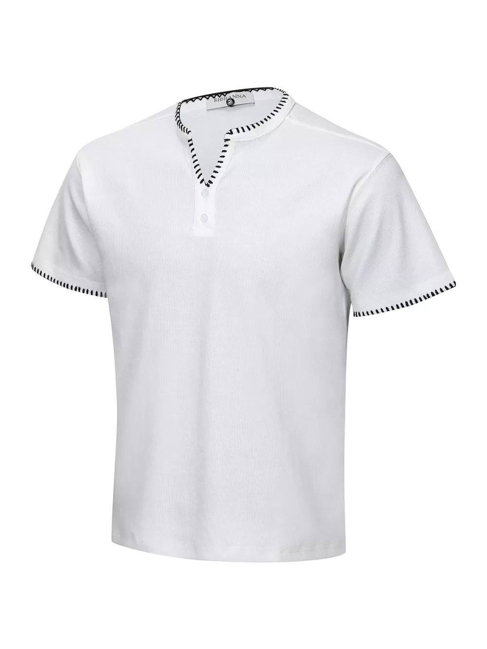 Men's Notched Short Sleeve Top, image 2