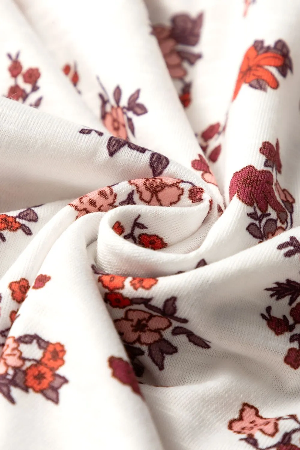 Floral Ruched Cinched Short Sleeve Blouse, image 5